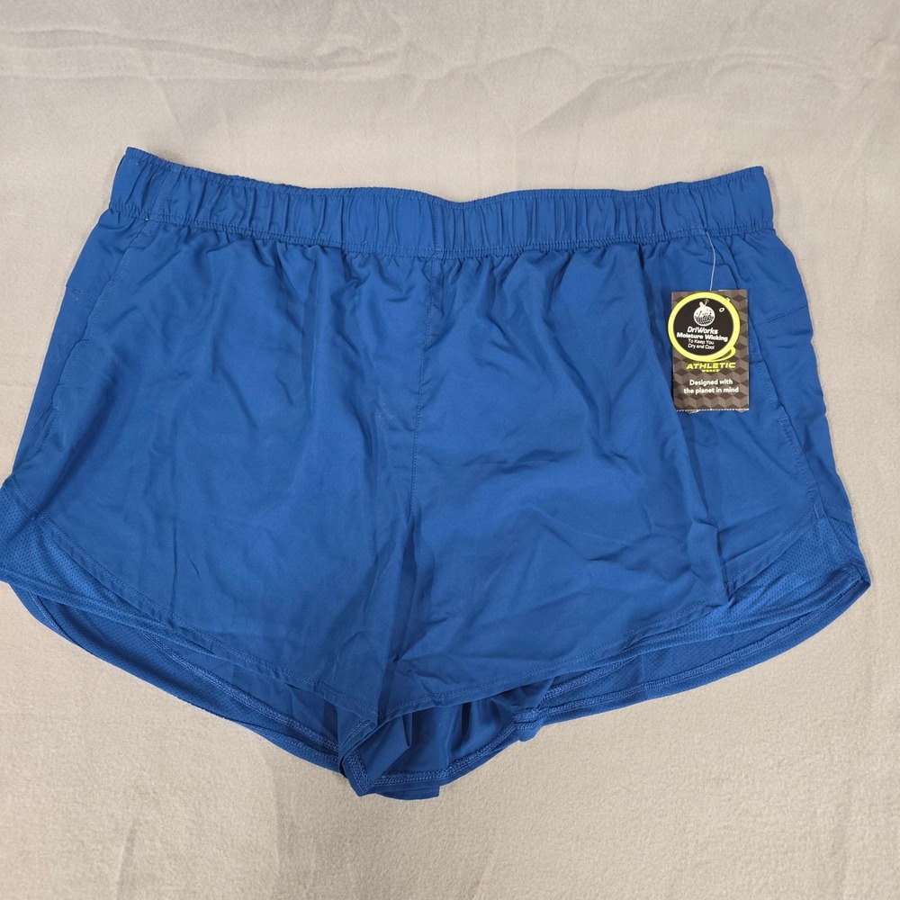 Athletic Works Mens Core Running Shorts Blue XXXL 3XL DriWorks Moisture Wicking